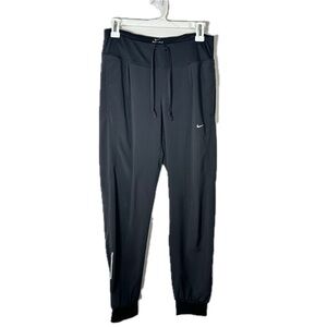 Nike Joggers Comfy Cuffed Logo Adjustable Drawcord Waistband Pockets Black Small